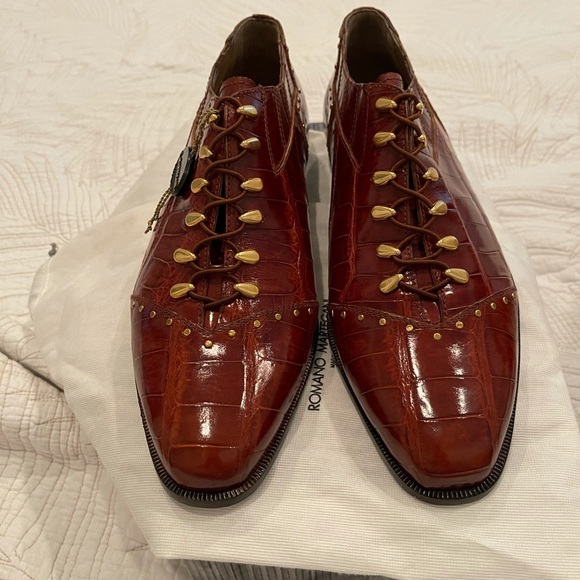 Vintage Romano Martegani Lace Up Alligator Shoes - Picture 8 of 13